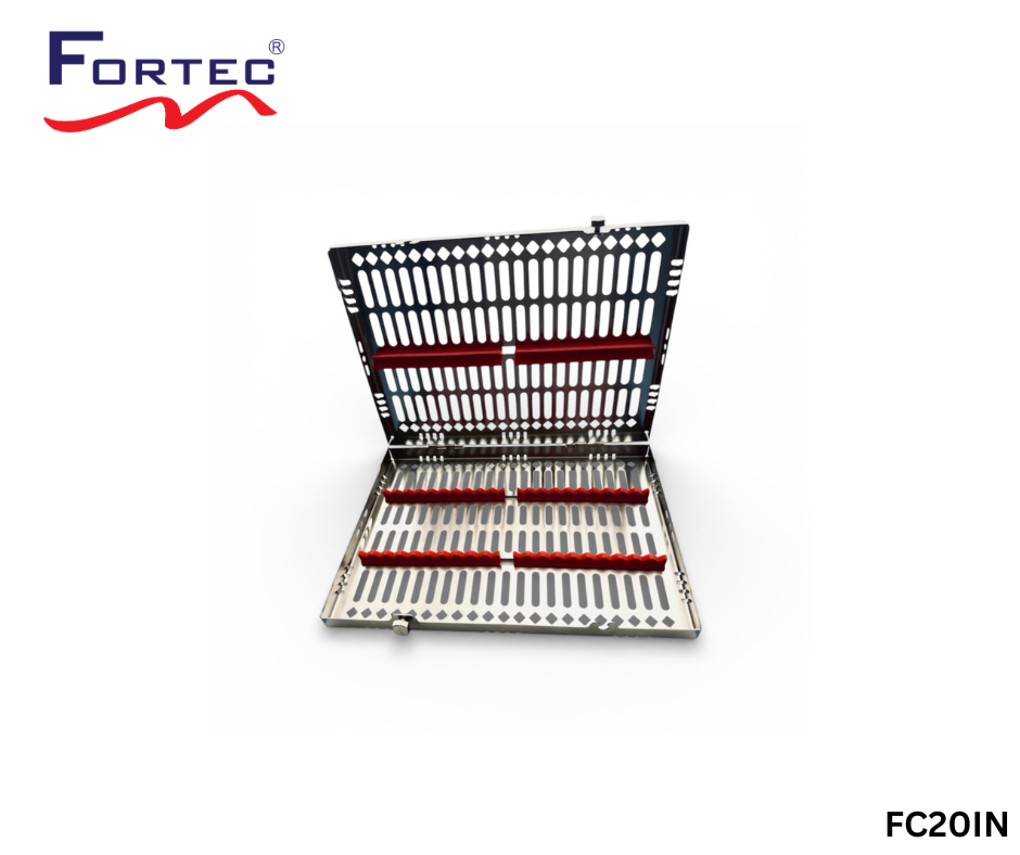 Classic series – 20 pc Hinged Instrument Cassette Tray - Fortec
