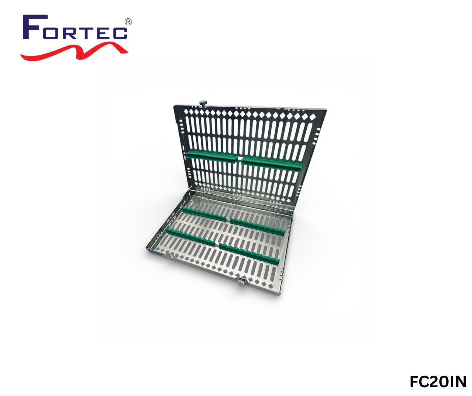 Classic series – 20 pc Hinged Instrument Cassette Tray - Fortec