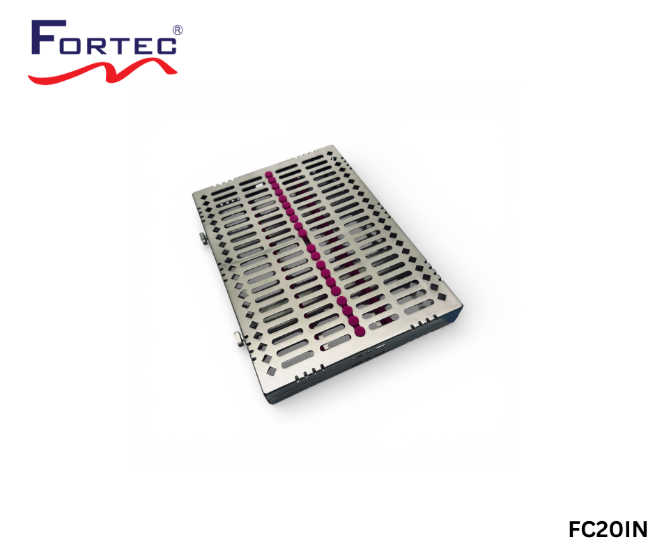Classic series – 20 pc Hinged Instrument Cassette Tray - Fortec