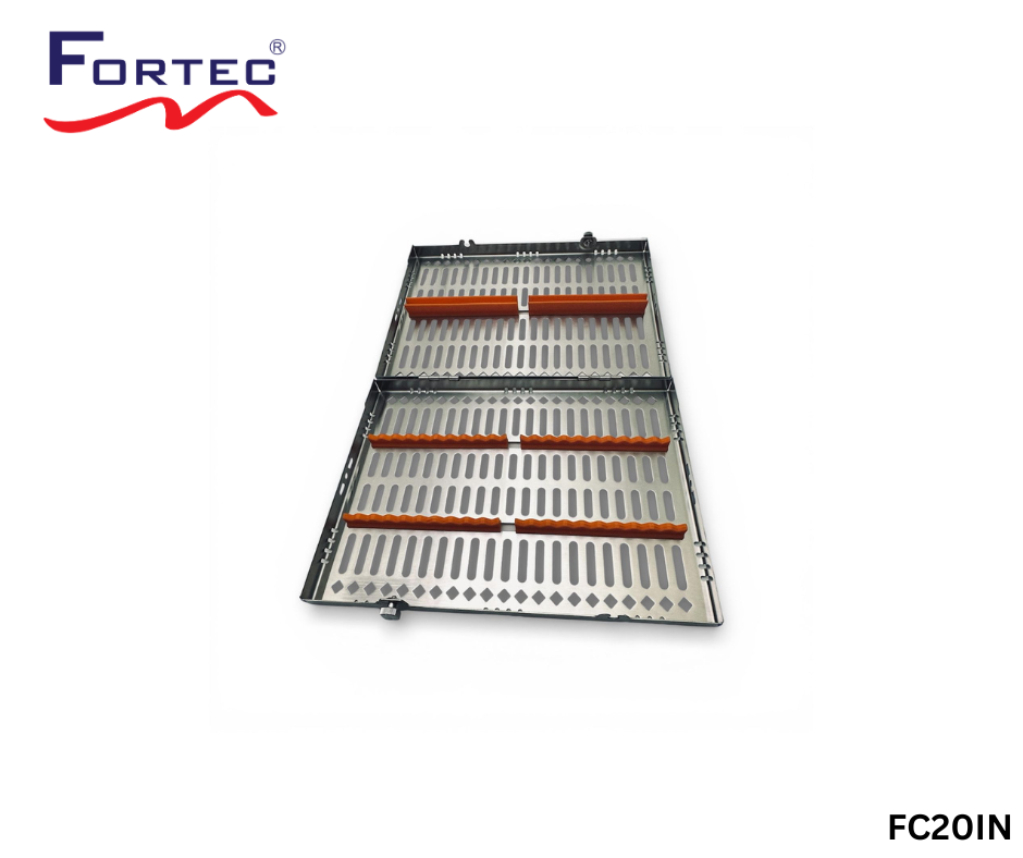 Classic series – 20 pc Hinged Instrument Cassette Tray - Fortec