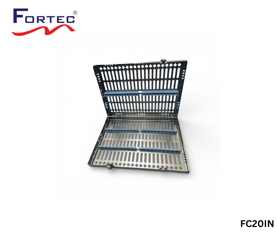 Classic series – 20 pc Hinged Instrument Cassette Tray - Fortec