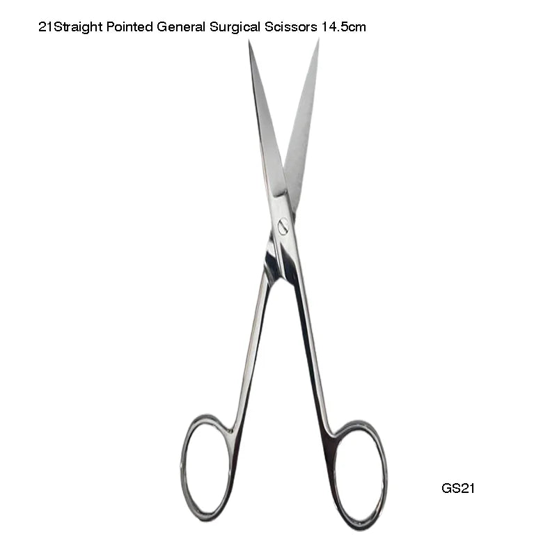 21 Straight Pointed General Surgical Scissors (14.5cm)