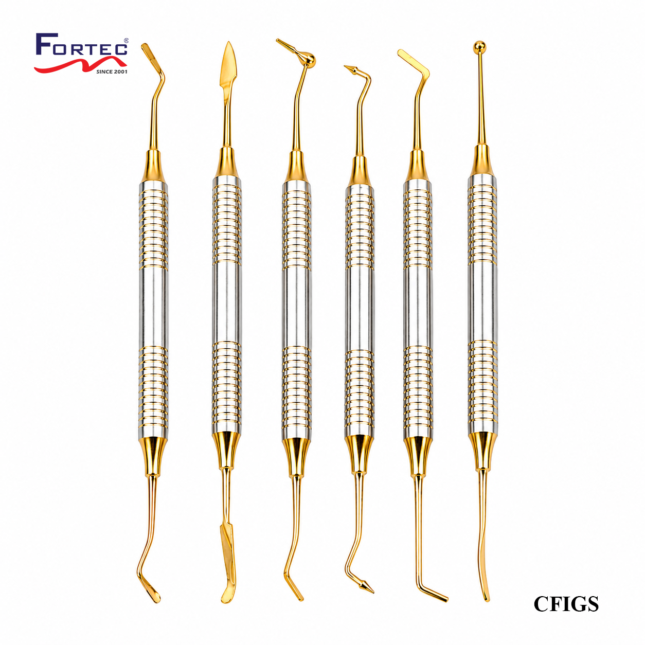 GOLDEN TIPSCOMPOSITE FILLING INSTRUMENT SET WITH CASSETTE - Fortec