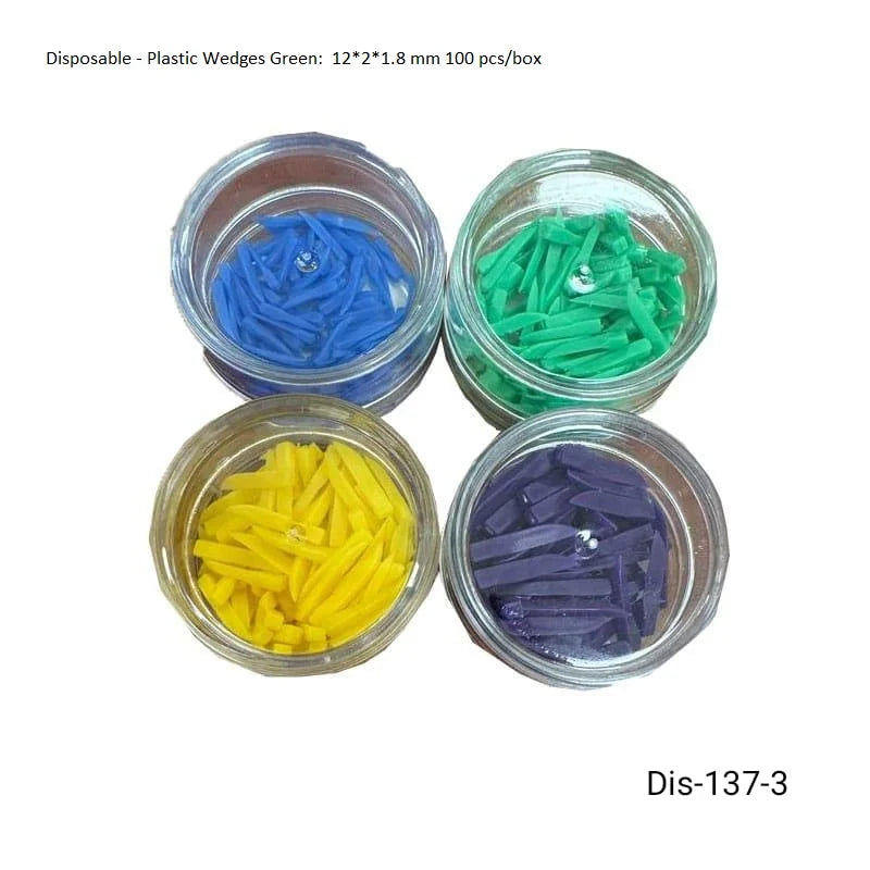 Plastic Wedges Green: 12*2*1.8 mm 100 pcs/box - Fortec