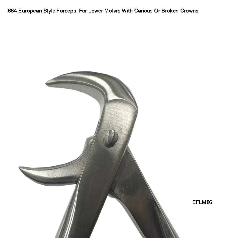 86A European Style Forceps, For Lower Molars With Carious Or Broken Crowns