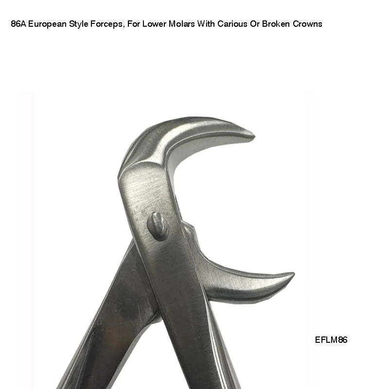 86A European Style Forceps, For Lower Molars With Carious Or Broken Crowns