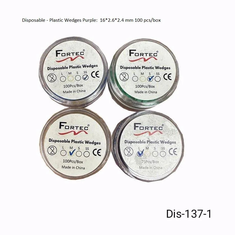 Plastic Wedges Purple: 16*2.6*2.4 mm 75 pcs/box - Fortec