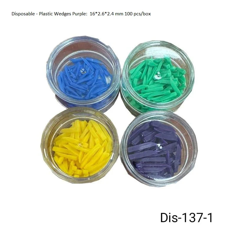 Plastic Wedges Purple: 16*2.6*2.4 mm 75 pcs/box - Fortec