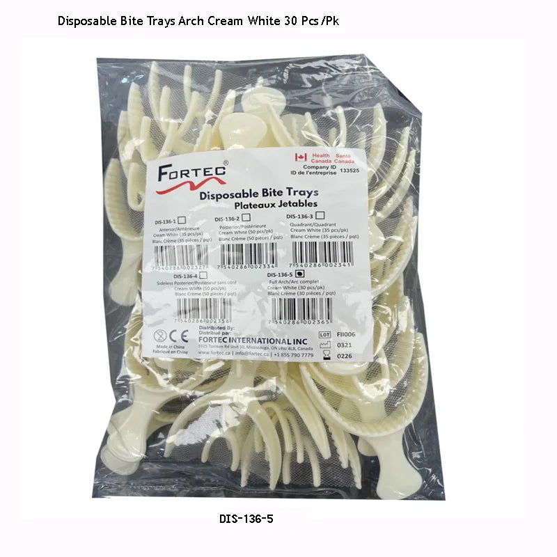Bite Trays – Full Arch (Cream White) (30 pc/pk) - Fortec