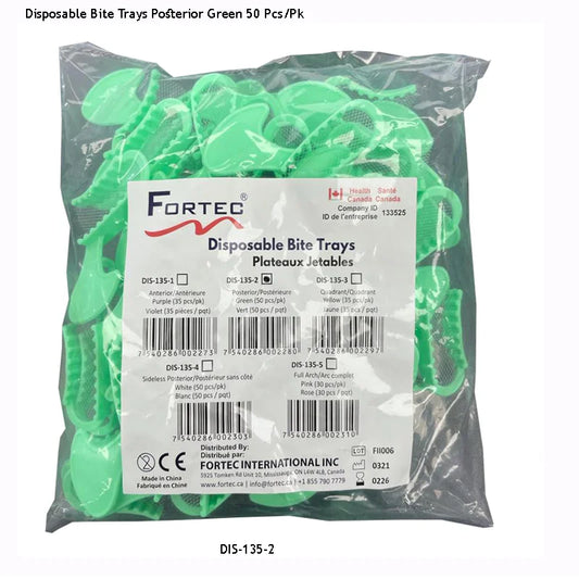 Bite Trays – Posterior (Assorted Colors) (50 pc/pk) - Fortec