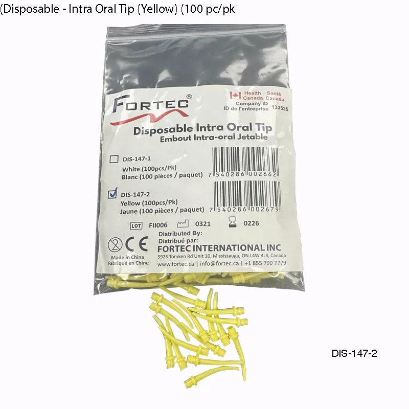 Disposable Intra Oral Tip Yellow 100 Pcs/Pk - Fortec