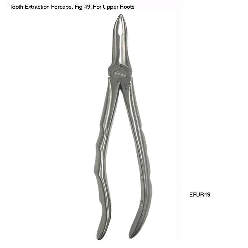 Extraction Forceps, 49 European Style Root Forceps Serrated, For Upper Roots
