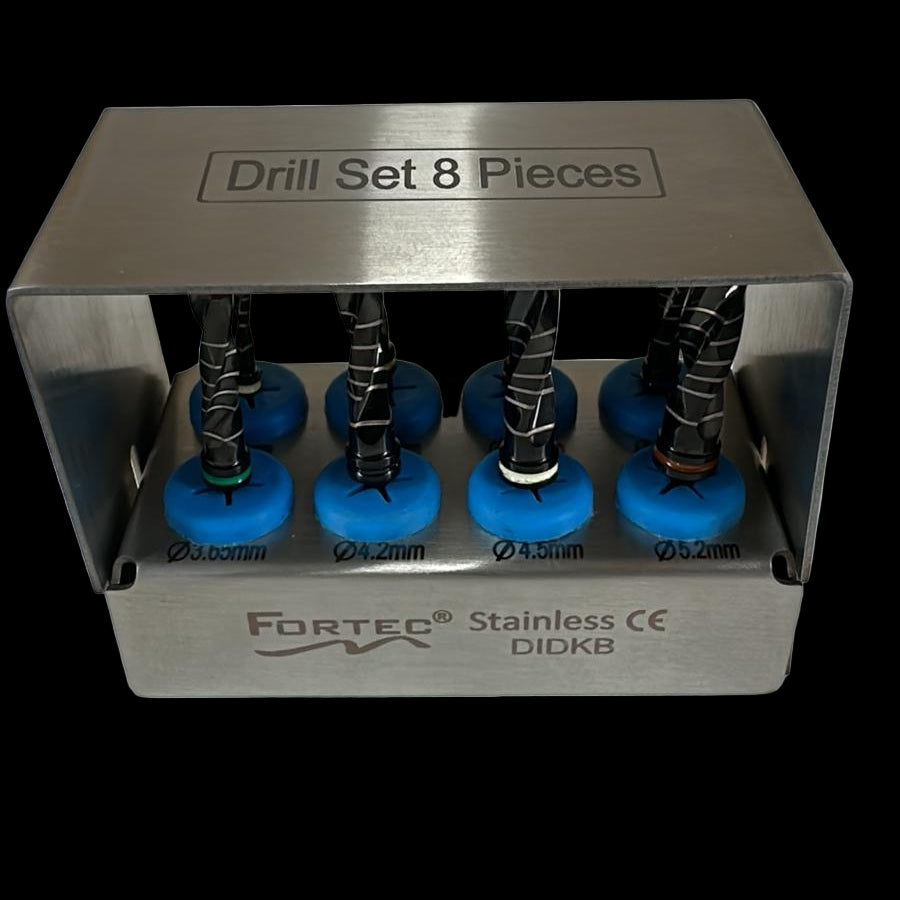 8PC DENTAL DRILL KIT (BLACK COATED) (For Training Purposes Only)