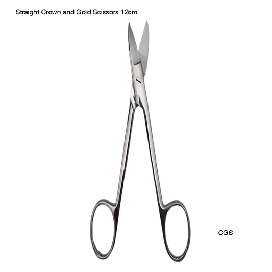 Straight Crown and Gold Scissors (12cm)