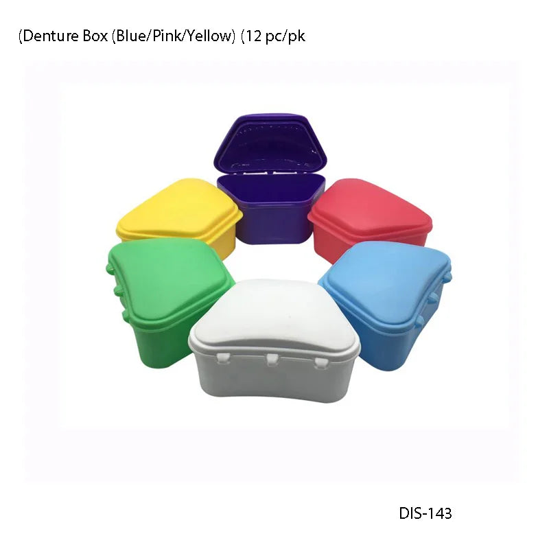 Denture Box (Blue/Pink/White) (12 pc/pk) - Fortec