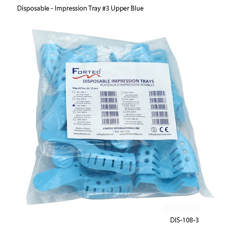Impression Tray #3 Upper Blue Sac of 12 pcs - Fortec