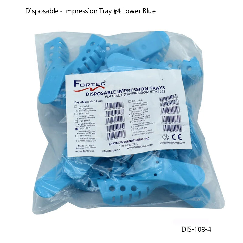 Impression Tray #4 Lower Blue Sac of 12 pcs - Fortec