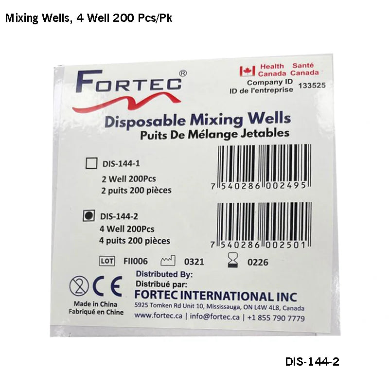 Mixing Wells – 4 Well (200 pc/pk) - Fortec