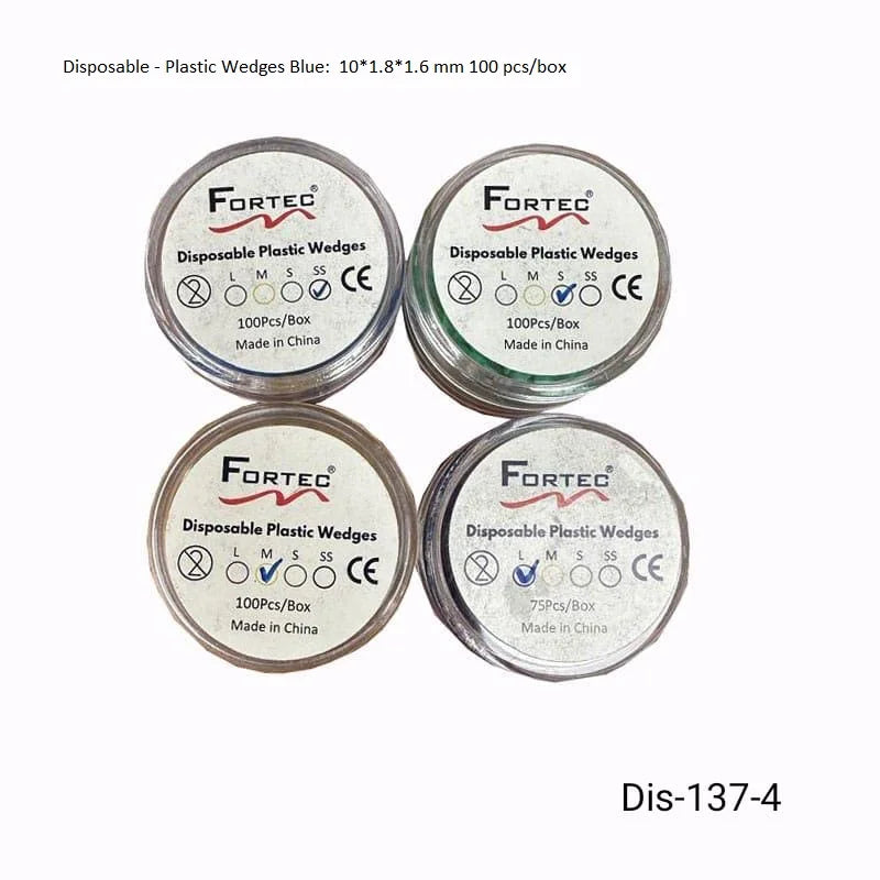Plastic Wedges Blue: 10*1.8*1.6 mm 100 pcs/box - Fortec