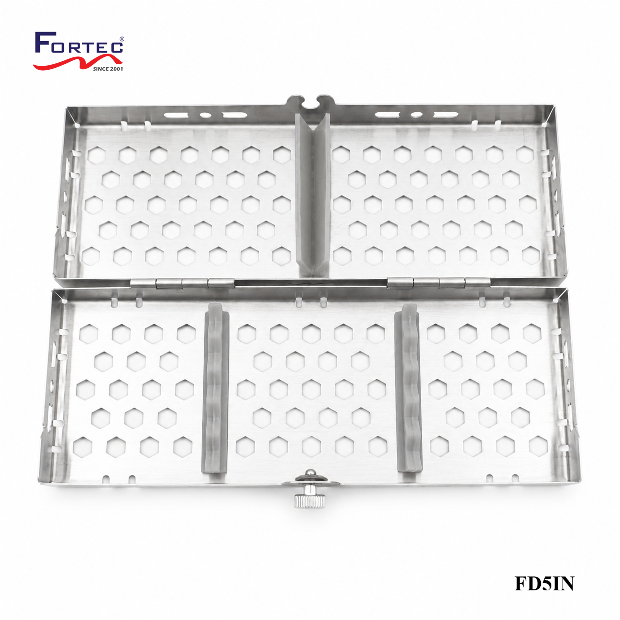 Hexagon series – 5 pc Hinged Instrument Cassette Tray - Fortec