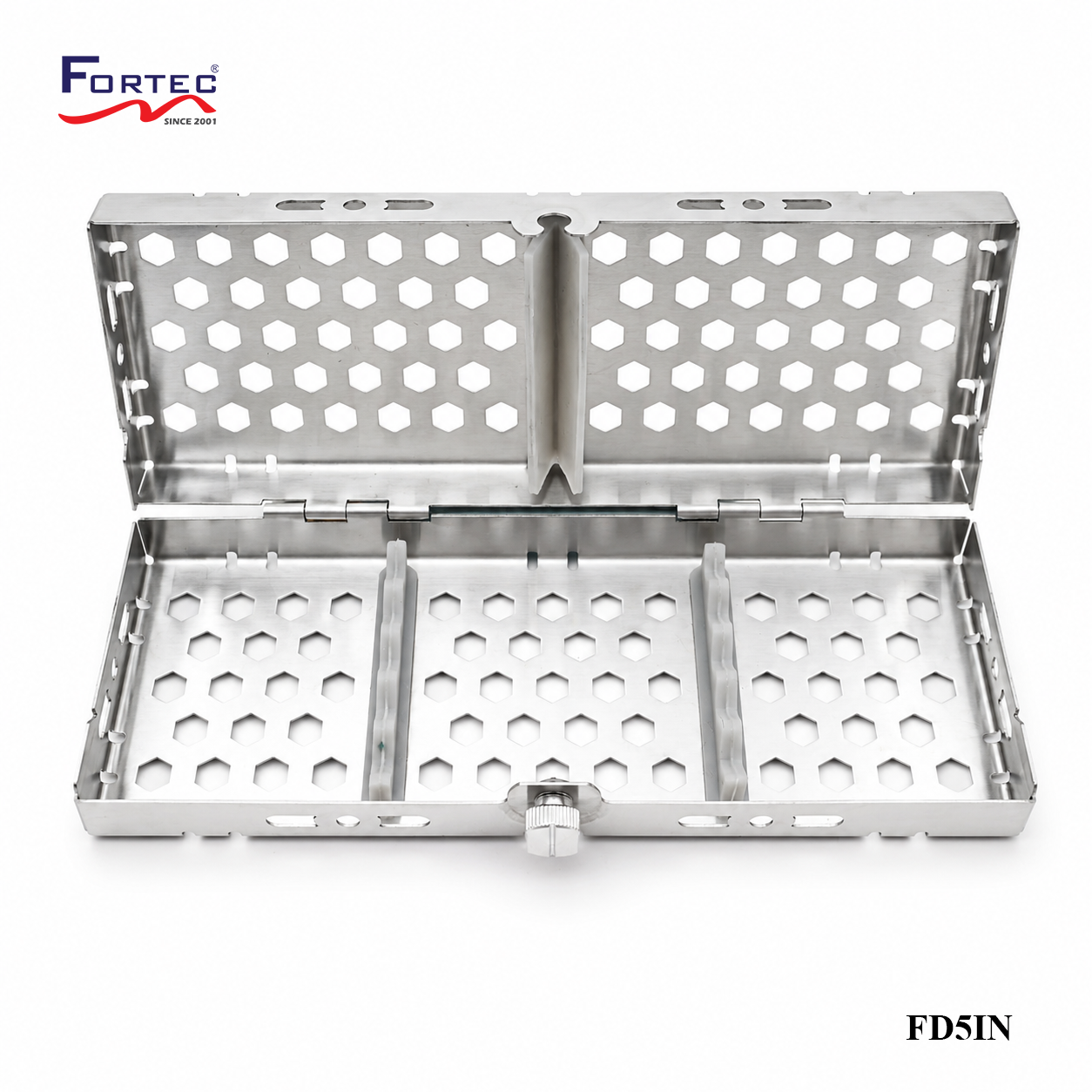 Hexagon series – 5 pc Hinged Instrument Cassette Tray - Fortec