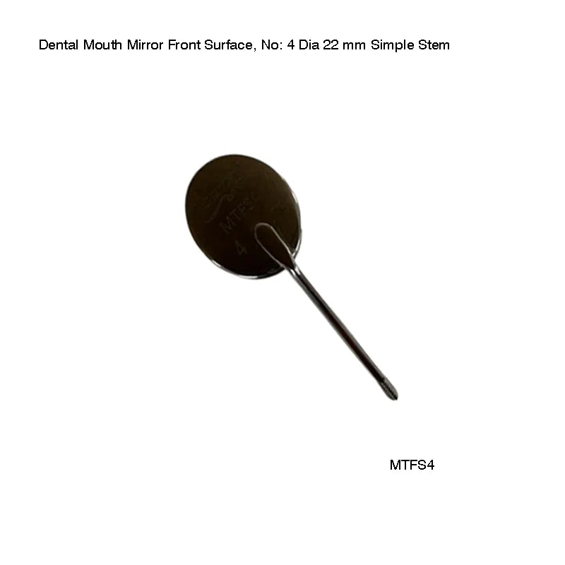 Dental Mouth Mirror No.4, 22mm Simple Stem - Fortec 