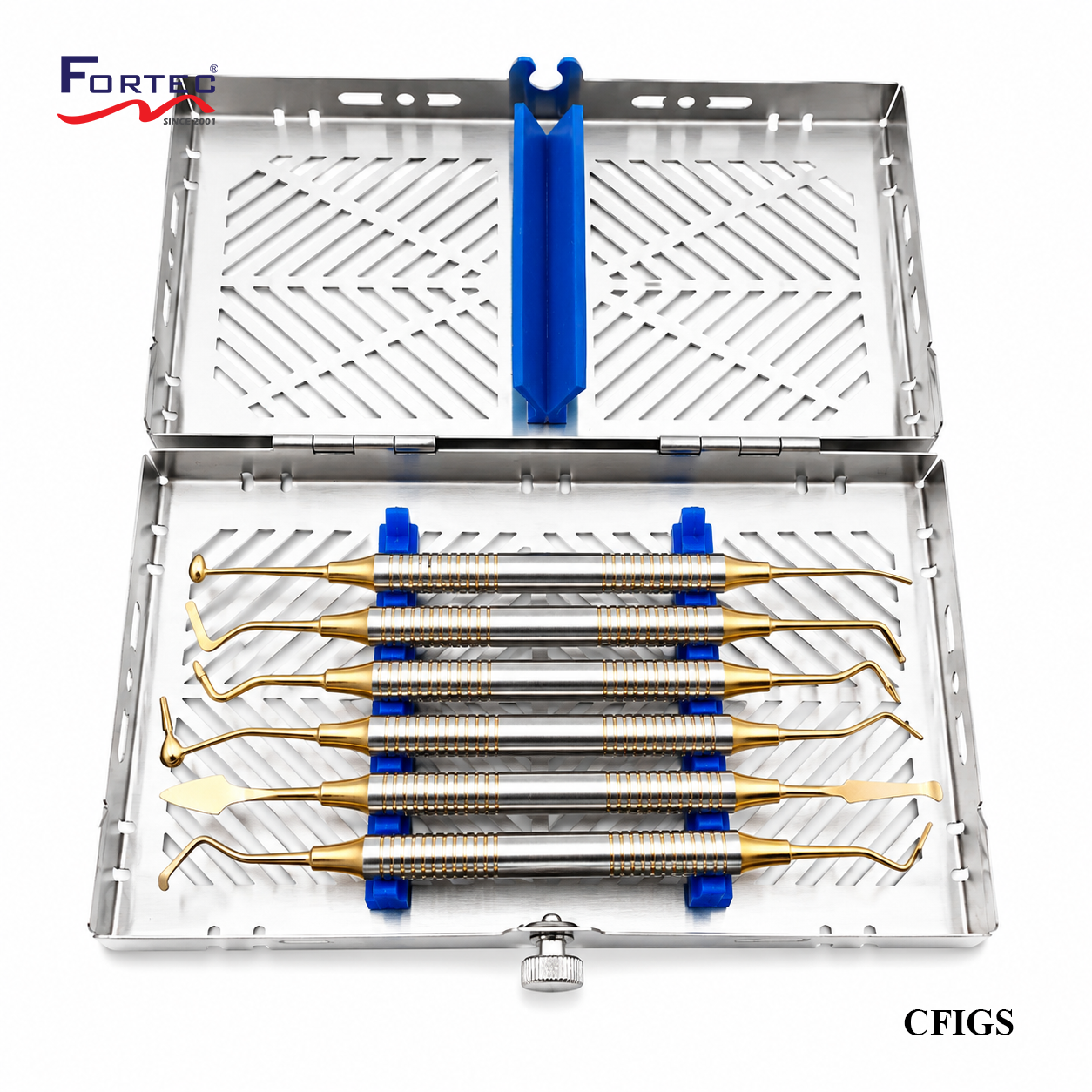 GOLDEN TIPSCOMPOSITE FILLING INSTRUMENT SET WITH CASSETTE - Fortec 