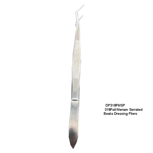318 Foil/Meriam Serrated Beaks Dressing Pliers - Fortec 