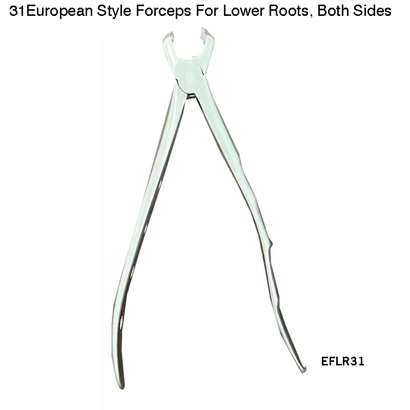 31 European Style Forceps For Lower Roots, Both Sides