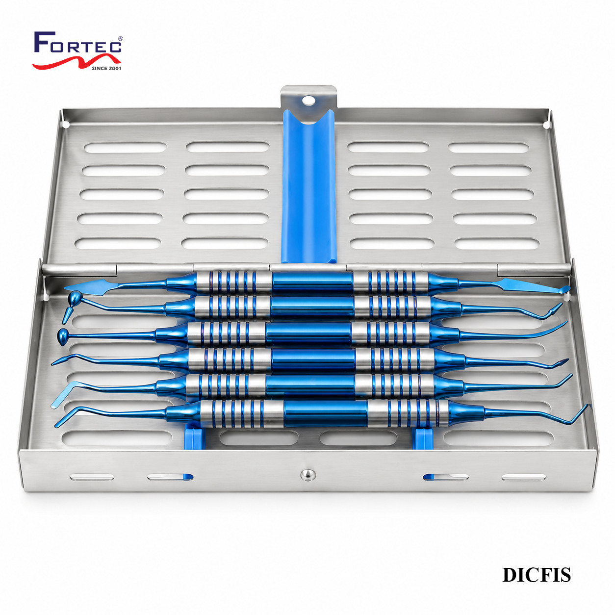BLUE TIPS COMPOSITE FILLING INSTRUMENT SET WITH CASSETTE - Fortec 