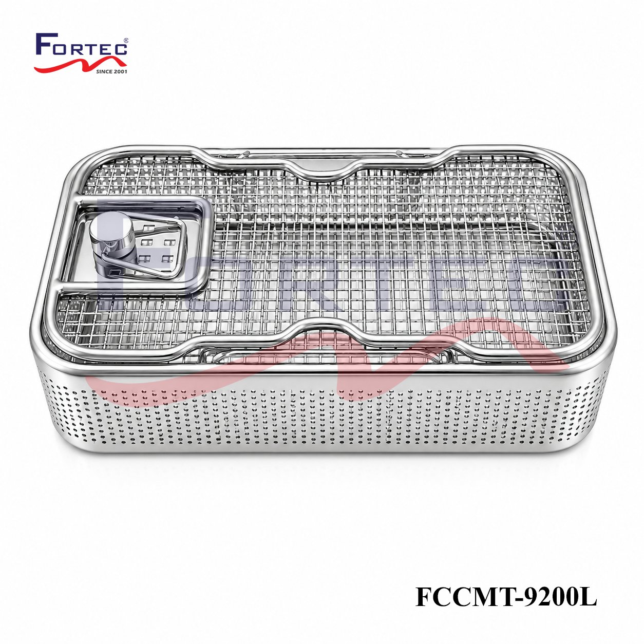 Mesh Perforated Tray with LID 250mm x 150mm x 50mm - Fortec 