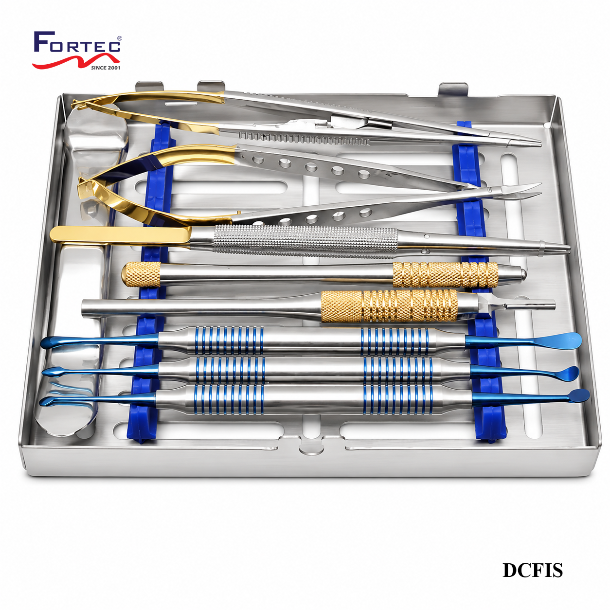 MICRO SURGICAL KIT SET OF 9 PCS WITH CASSETTE - Fortec 