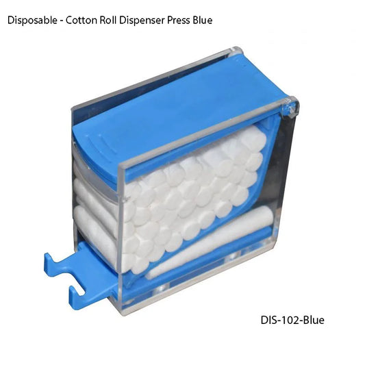 Cotton Roll Dispenser Press Blue 800×800 - Fortec 