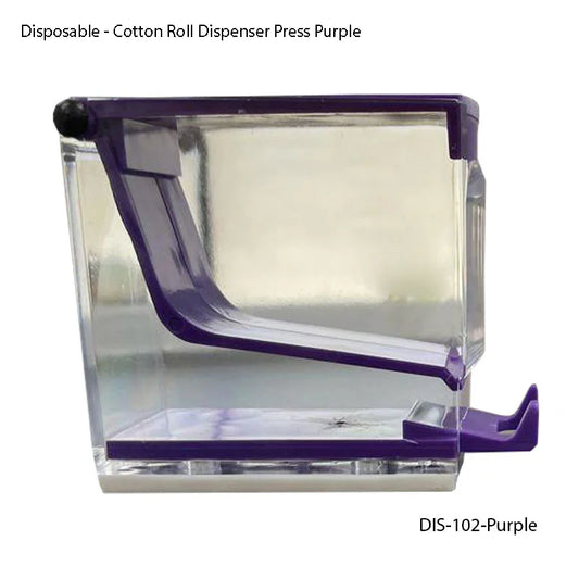 Cotton Roll Dispenser Press Purple 800×800 - Fortec 