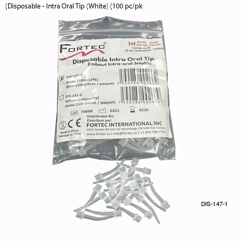 Disposable Intra Oral Tip White 100 Pcs/Pk - Fortec 