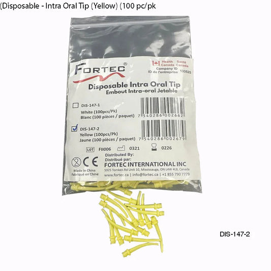 Disposable Intra Oral Tip Yellow 100 Pcs/Pk - Fortec 