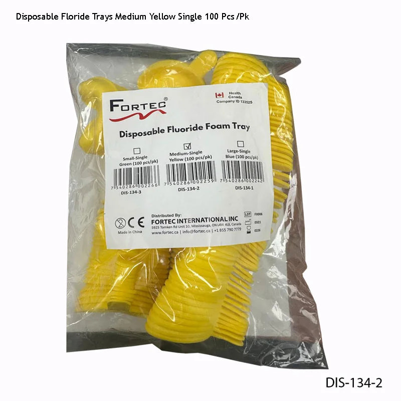 Floride Trays Single – MEDIUM Yellow (100 pc/pk) - Fortec 