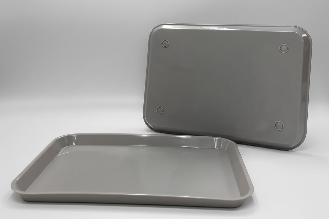 Classic Gray Autoclavable Plastic Instrument Setup Tray (13.25 Inches × 9.75 Inches, Size B) - Fortec 