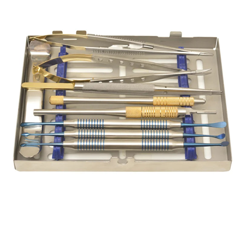 MICRO SURGICAL KIT SET OF 9 PCS WITH CASSETTE