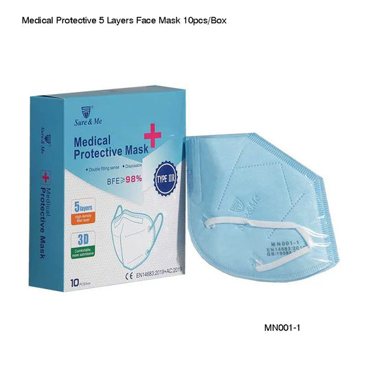 Medical Protective 5 Layers Face Mask 10pcs/Box - Fortec 