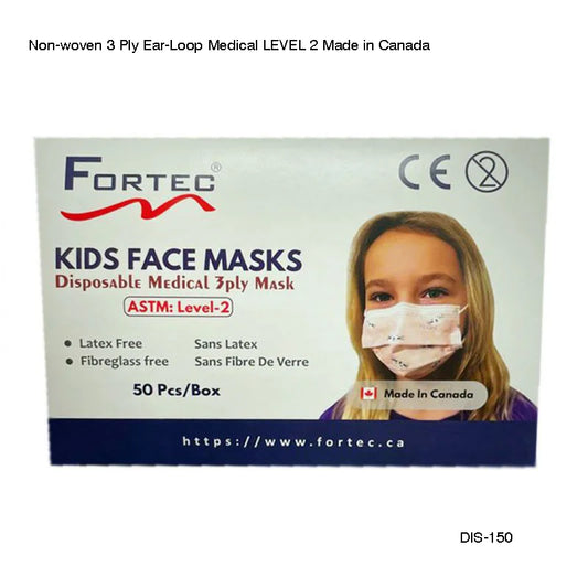Non-woven 3 Ply Ear-Loop Medical LEVEL 2 Made in Canada - Fortec 