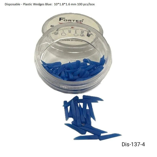 Plastic Wedges Blue: 10*1.8*1.6 mm 100 pcs/box - Fortec 