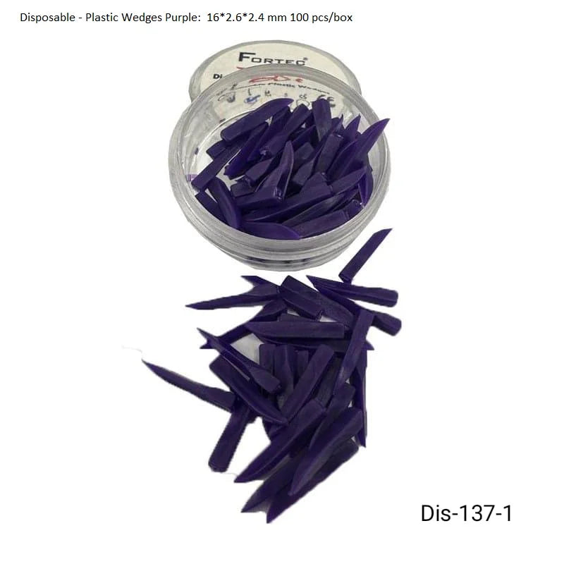 Plastic Wedges Purple: 16*2.6*2.4 mm 75 pcs/box - Fortec 