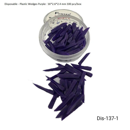 Plastic Wedges Purple: 16*2.6*2.4 mm 75 pcs/box - Fortec 