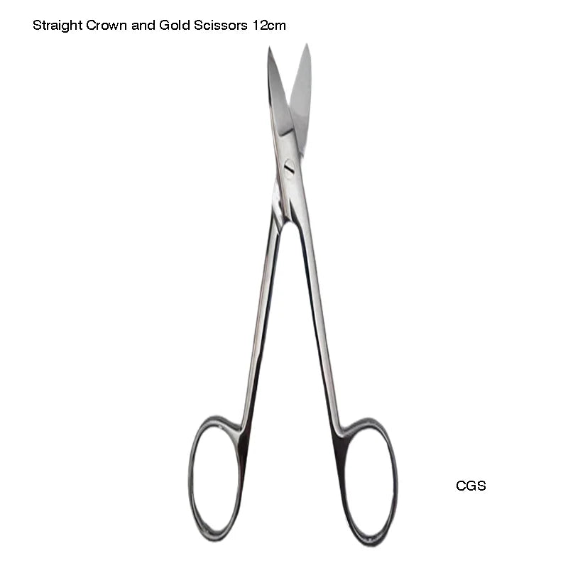 Straight Crown and Gold Scissors (12cm)