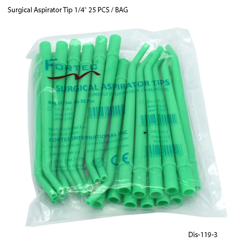 Surgical Aspirator Tip 1/4″ 25 PCS / BAG - Fortec 
