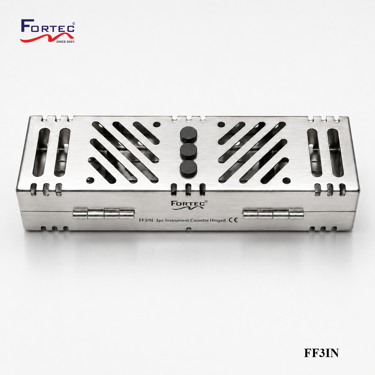 Capsule series – 3 pc Hinged Instrument Cassette Tray - Fortec 