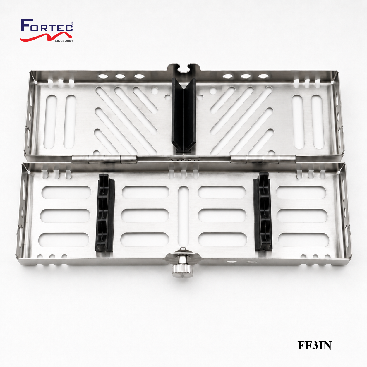 Capsule series – 3 pc Hinged Instrument Cassette Tray - Fortec 