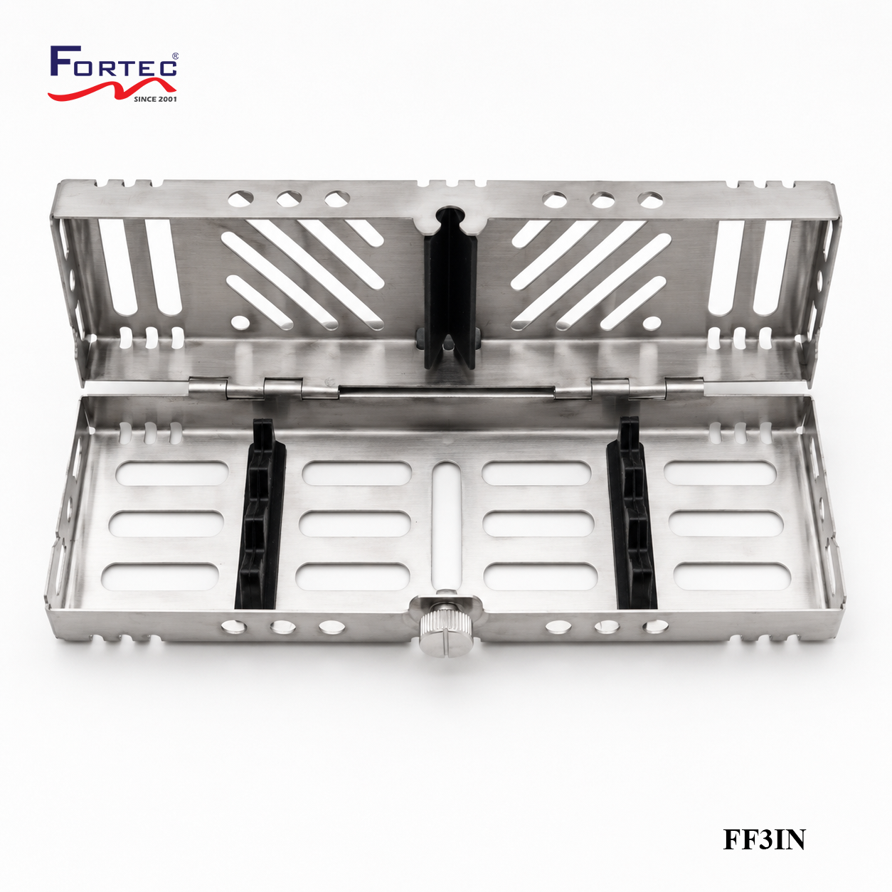 Capsule series – 3 pc Hinged Instrument Cassette Tray - Fortec 