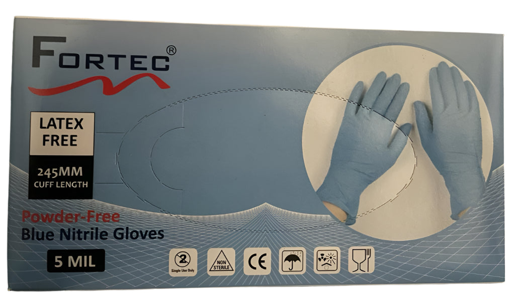90pcs Extra Large Blue Nitrile Gloves - Powder-Free